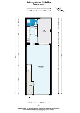 Floorplan - De Genestetstraat 21, 2321 XN Leiden